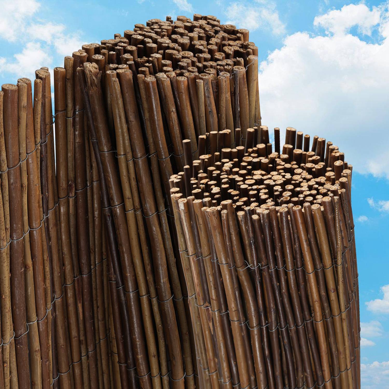 Weidenzaun Weidenmatte 180 x 300cm Sichtschutz Sichtschutzmatte Zaun für Garten, Terrasse und Balkon