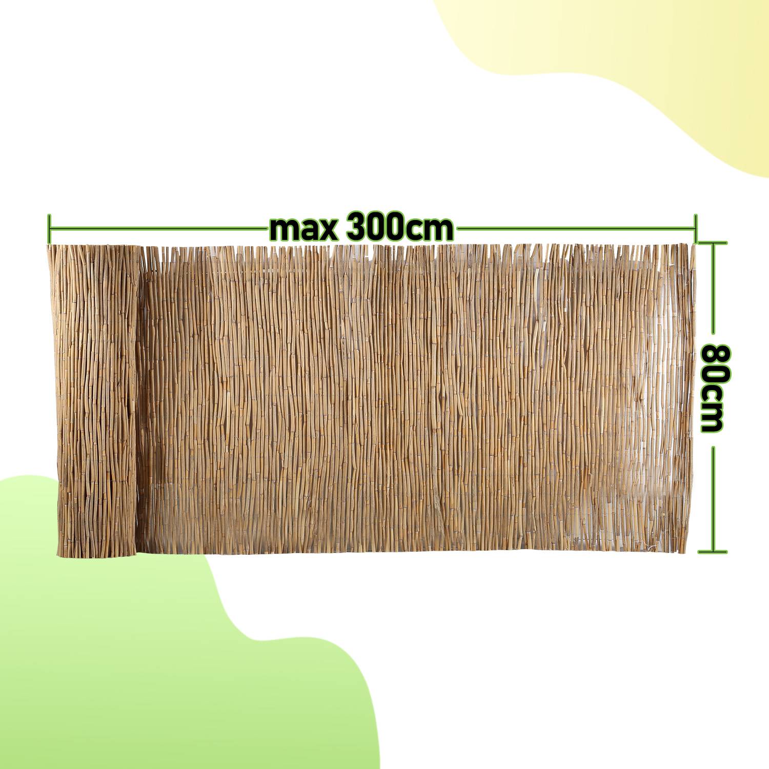 Schilfrohrmatte 80x300cm Schilfmatte Sichtschutzmatte Windschutz Sichtschutz für Balkon, Garten, Terrasse