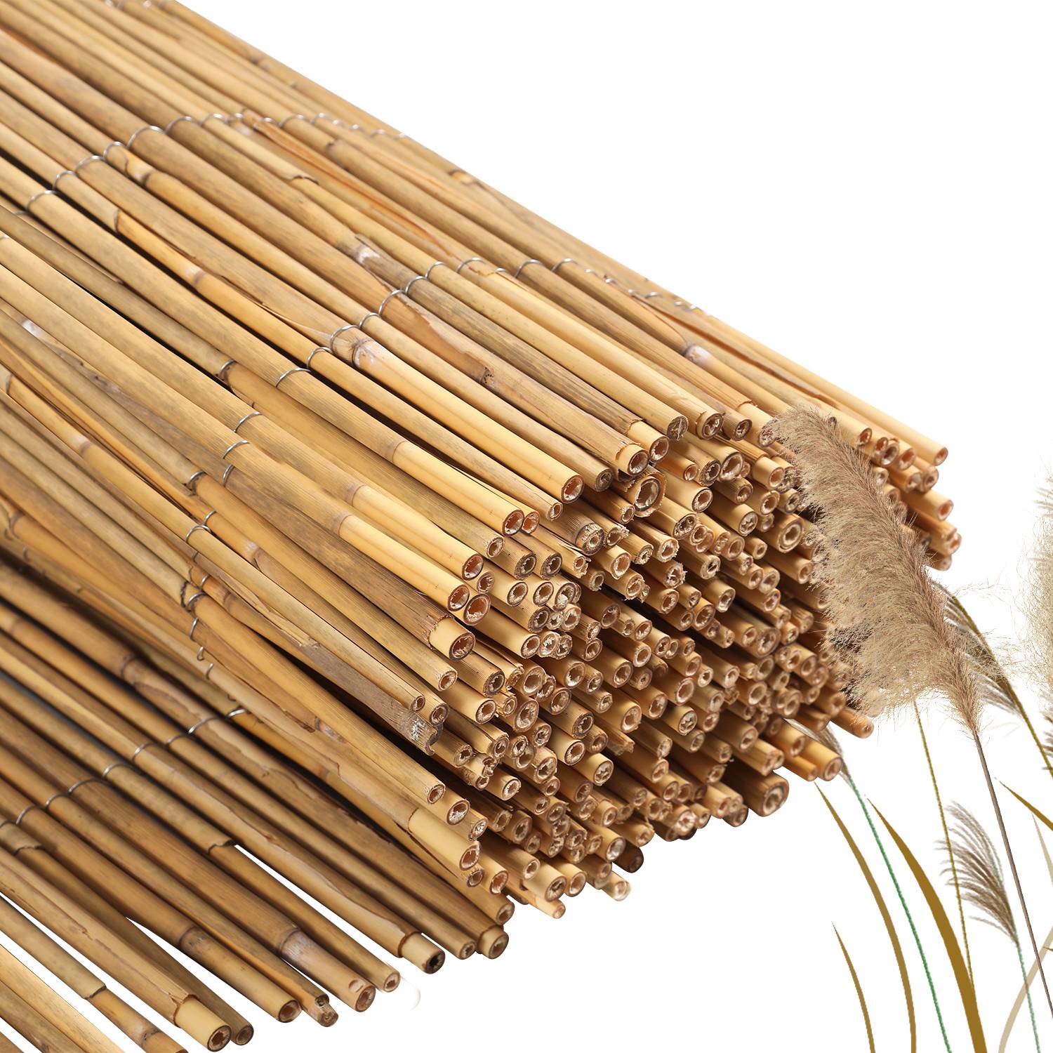 Schilfrohrmatte 100x300cm Schilfmatte Sichtschutzmatte Windschutz Sichtschutz für Balkon, Garten, Terrasse