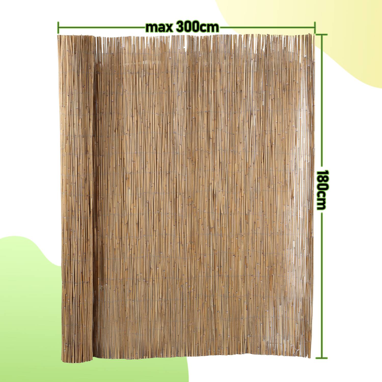 Schilfrohrmatte 180x300cm Schilfmatte Sichtschutzmatte Windschutz Sichtschutz für Balkon, Garten, Terrasse