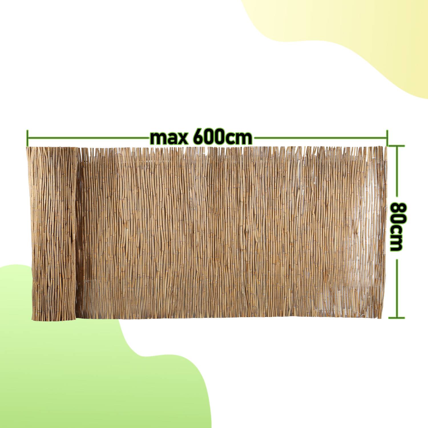 Schilfrohrmatte 80x600cm Schilfmatte Sichtschutzmatte Windschutz Sichtschutz für Balkon, Garten, Terrasse