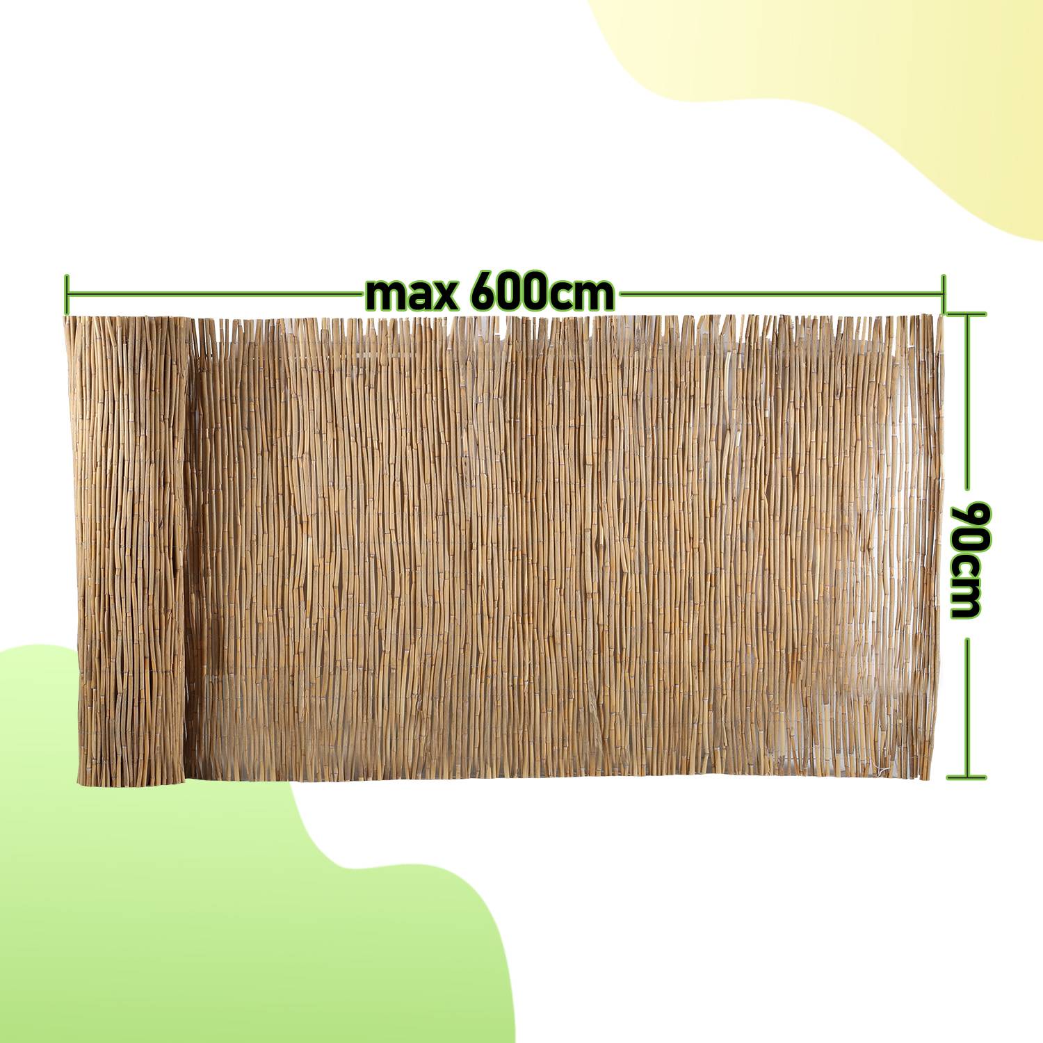 Schilfrohrmatte 90x600cm Schilfmatte Sichtschutzmatte Windschutz Sichtschutz für Balkon, Garten, Terrasse