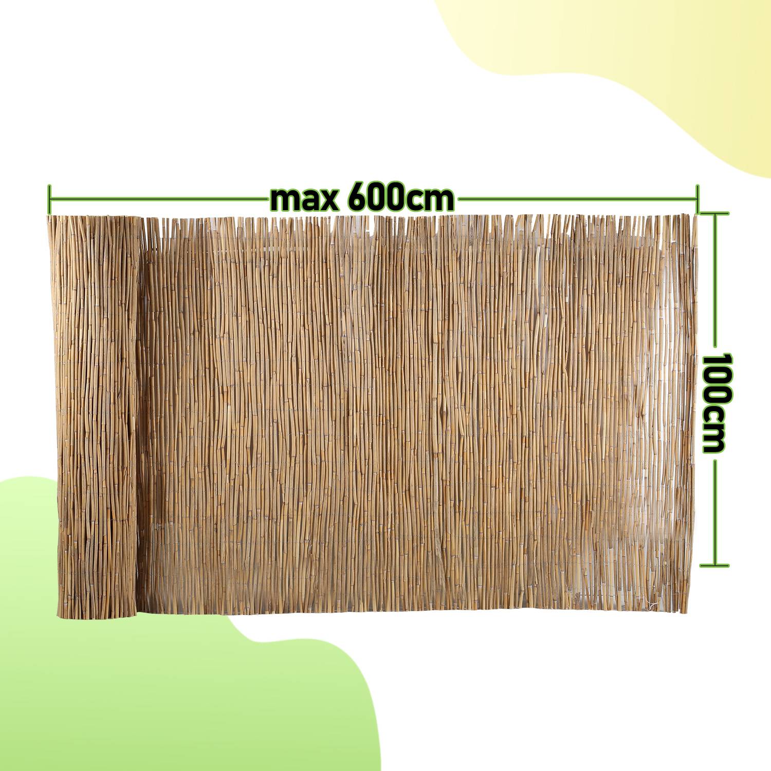 Schilfrohrmatte 100x600cm Schilfmatte Sichtschutzmatte Windschutz Sichtschutz für Balkon, Garten, Terrasse