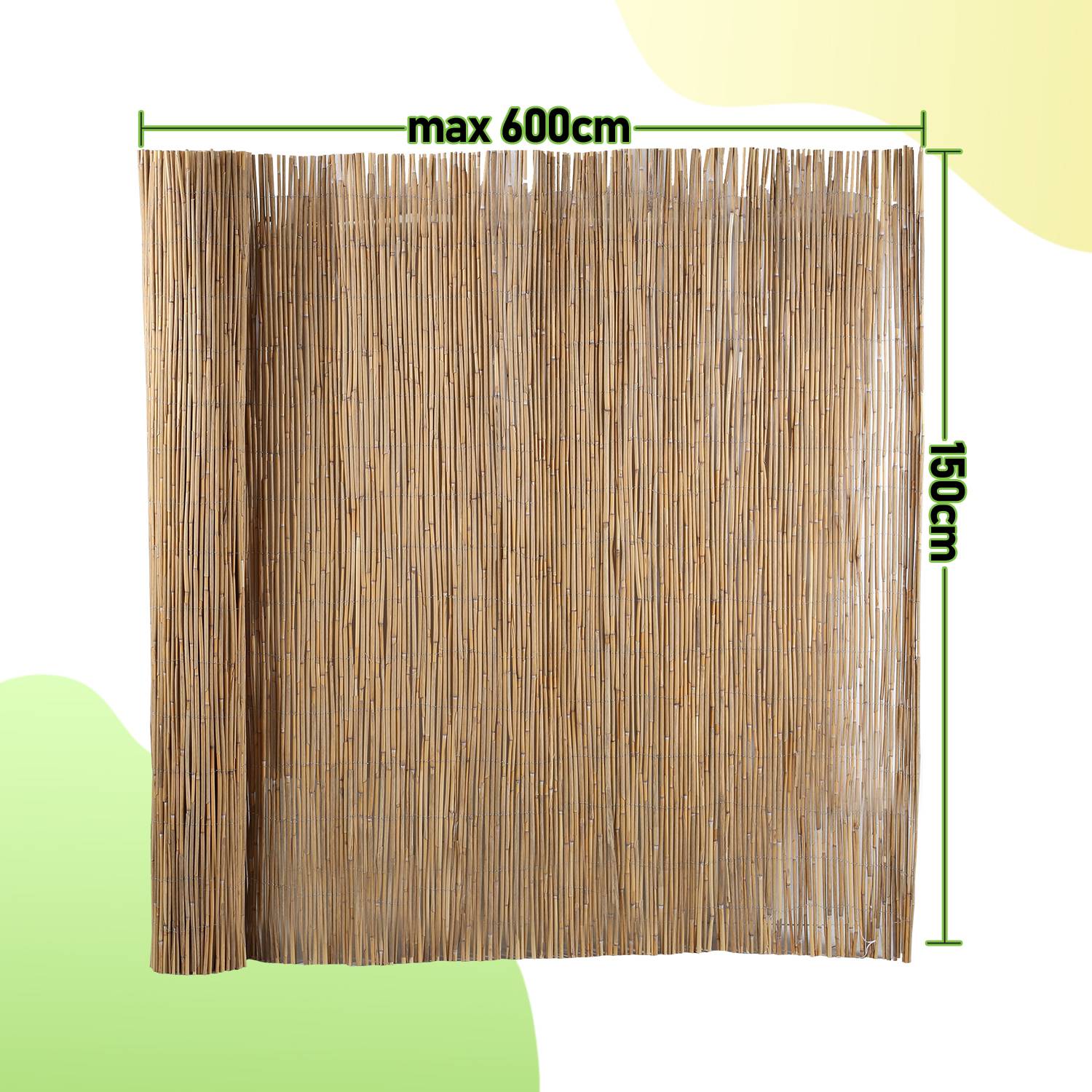 Schilfrohrmatte 150x600cm Schilfmatte Sichtschutzmatte Windschutz Sichtschutz für Balkon, Garten, Terrasse