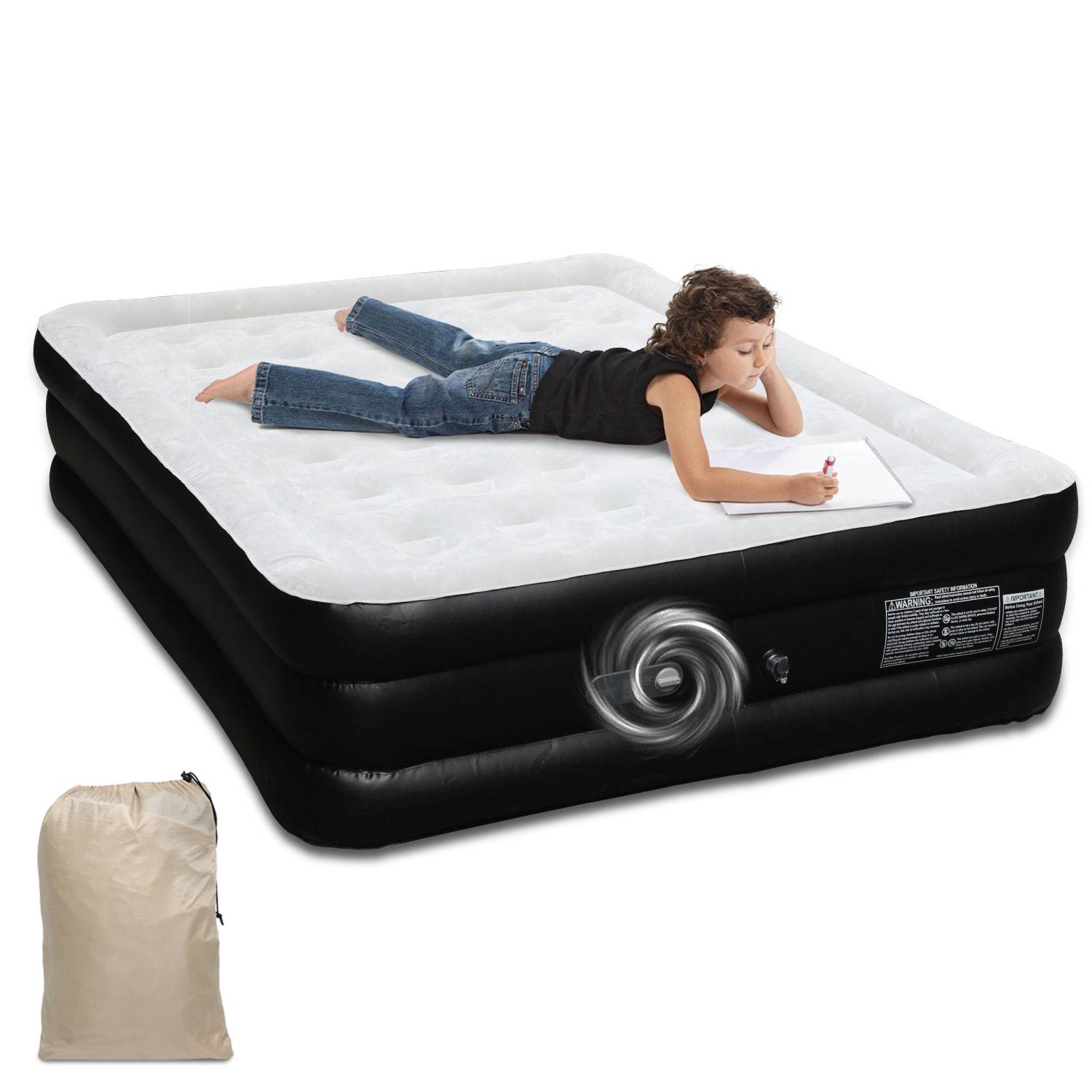 Premium Luftmatratze 200*152*46cm Luftmatratze selbstaufblasend Pumpe Gästebett Reisebett Notbett Campingbett Doppelbett
