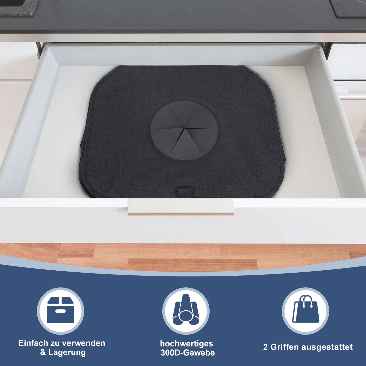 100L pfandflaschen aufbewahrung mit Deckel, Groß Behälter Leergut Flaschensammler Küche Abstellraum Flaschentasche Schwarz