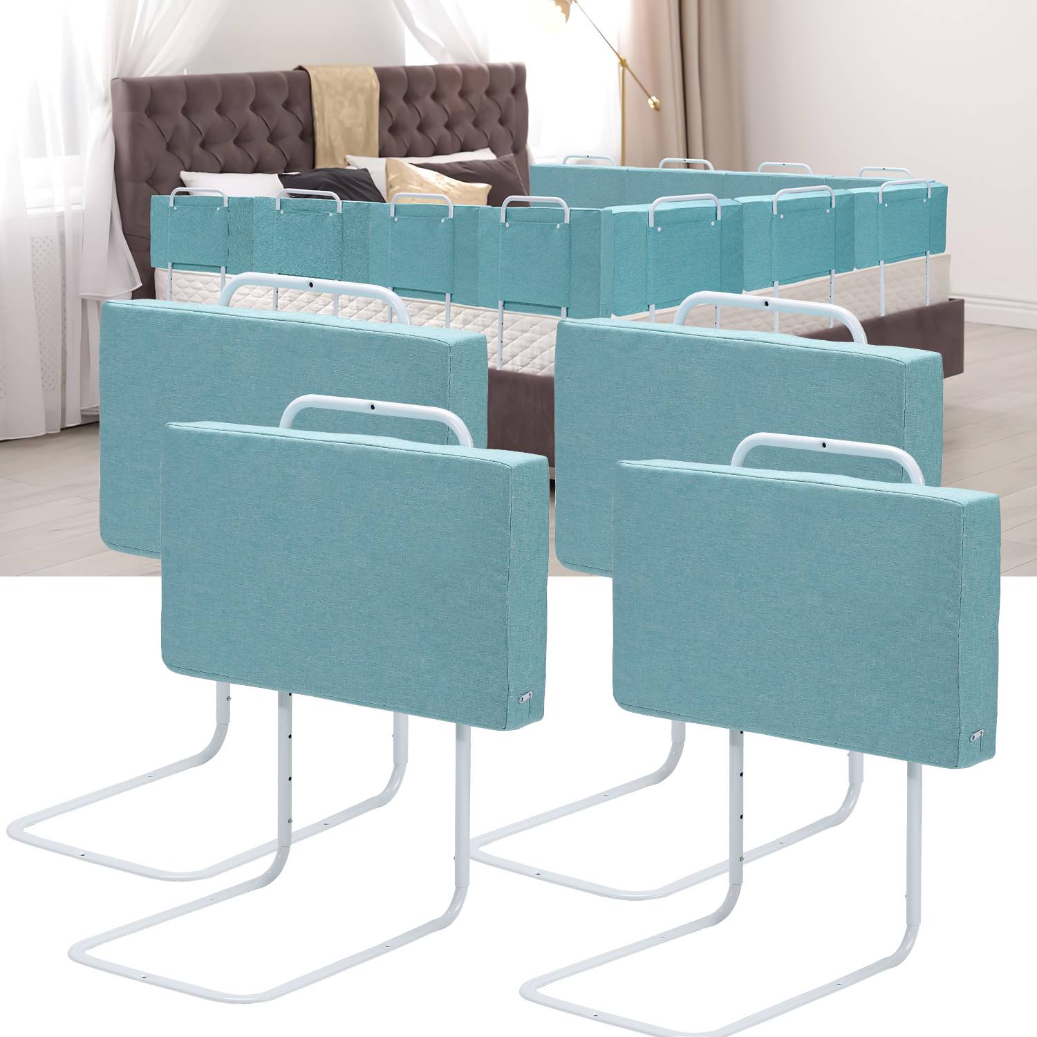 4X 50cm Bettschutzgitter Bettgitter Kinder Höhenverstellbares Gitterbettgitter Bettfallschutz Kinderbettgitter Baby Für Kleinkinder Oder Senioren Gr