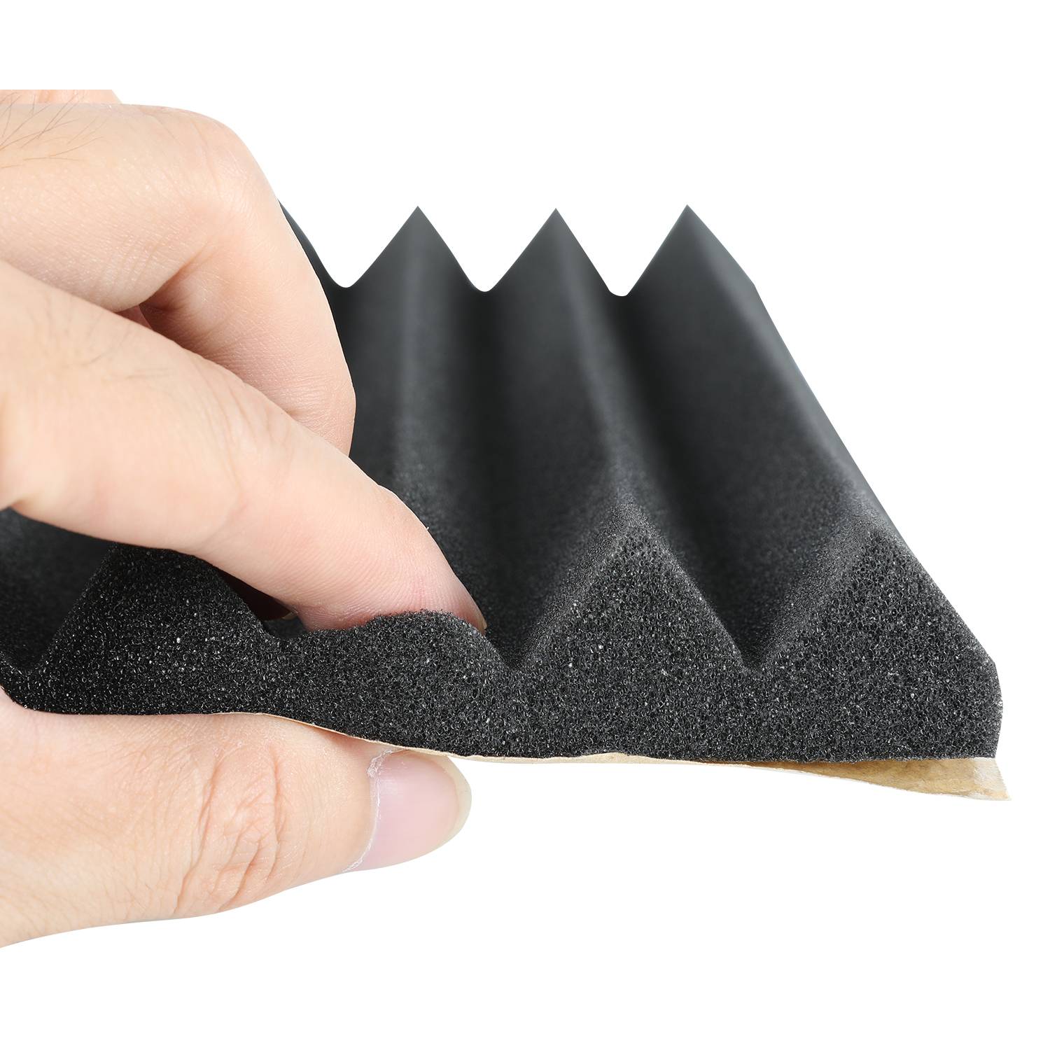24 Stück Akustikschaumstoff Akustikschaum Matten Dreiecksnut 30 x 30 x 2.5cm Schalldämmmatten zur effektiven Schaumstoff Fliesen Schwarz