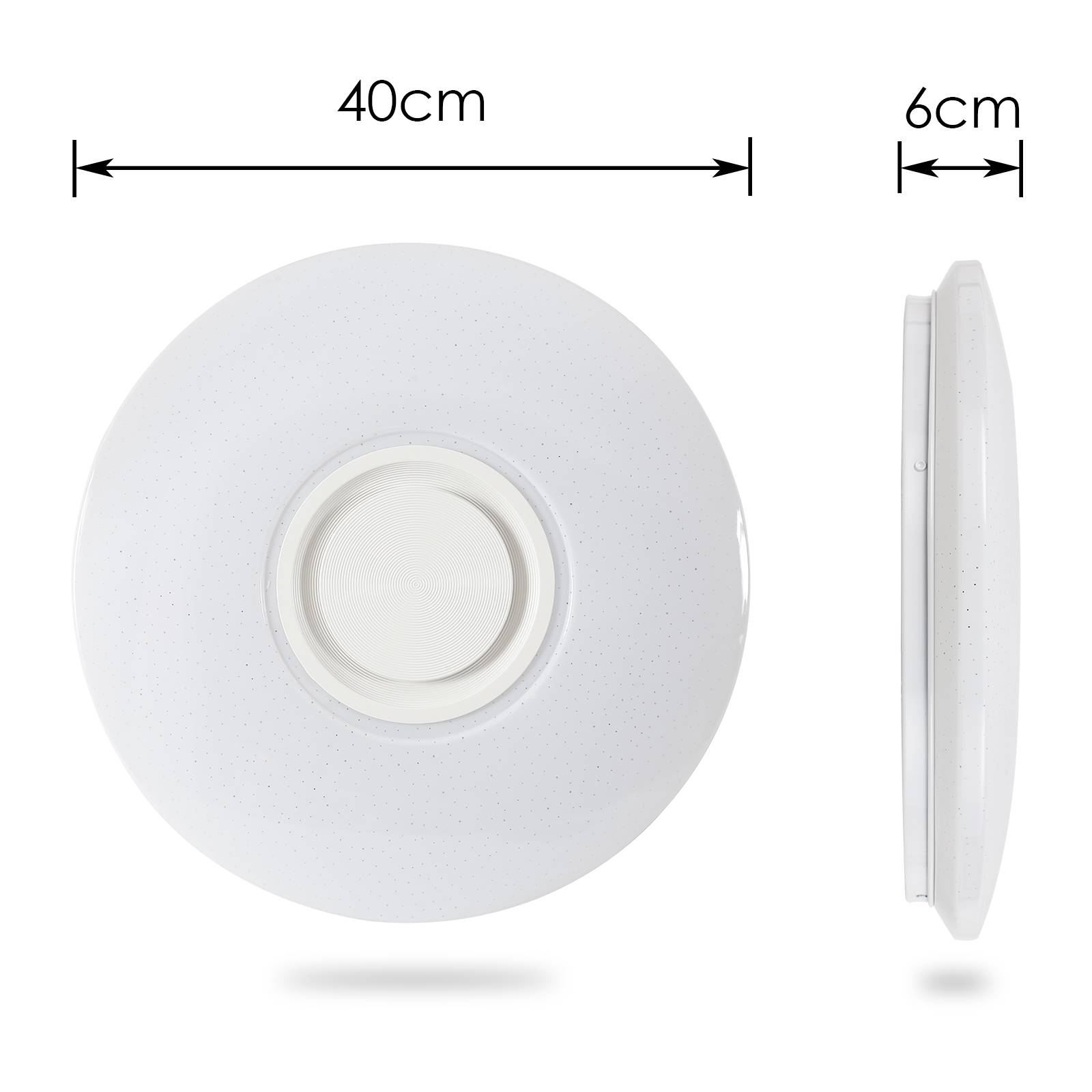 Deckenleuchte LED Musik Deckenlampe 2500K-6500K Rund Dimmbar bluetooth Lautspreche mit Fernbedienung für Schlafzimmer Treppenhaus Küche