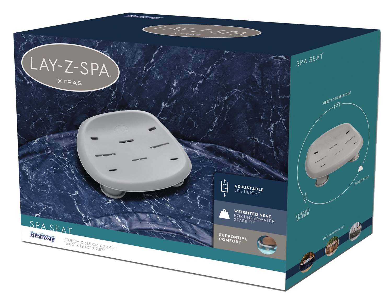 Bestway Spa-Sitz PP und Edelstahl Grau