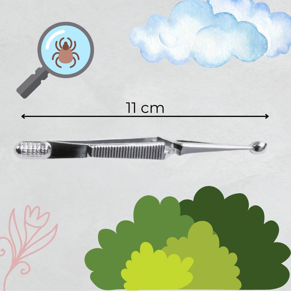 2er Set Zeckenzange Hund & Katze aus Edelstahl selbstklemmend