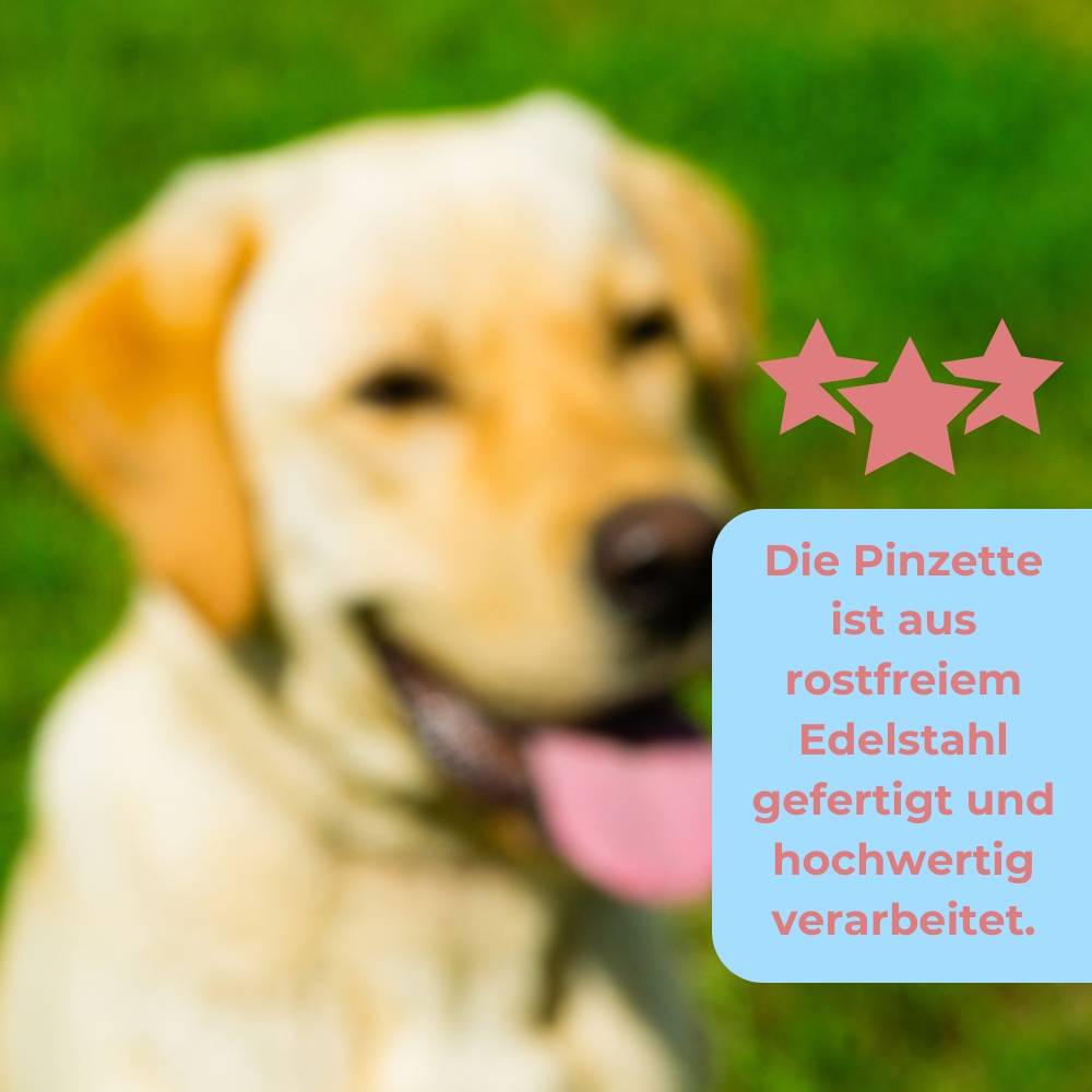 2er Set Zeckenzange Hund & Katze aus Edelstahl selbstklemmend