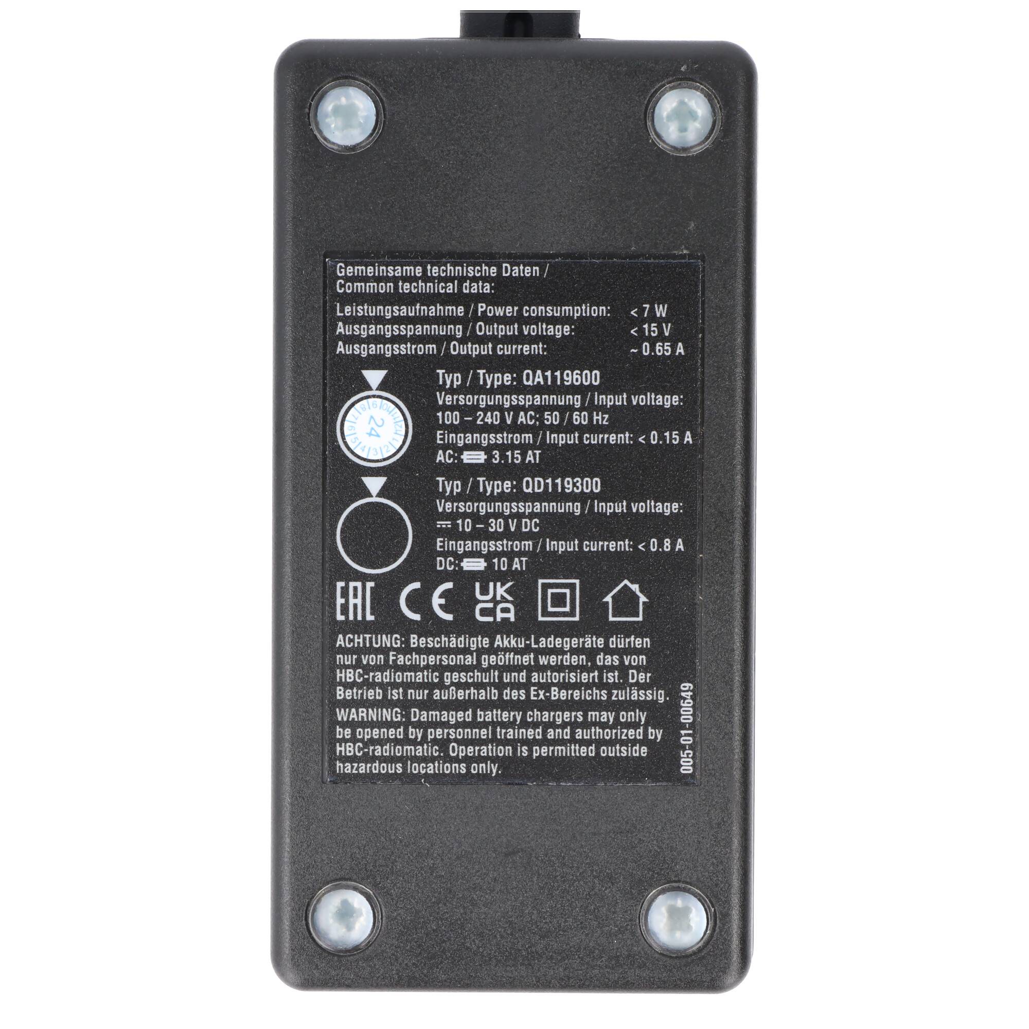 Original HBC Ladegerät QA119600 für Funksteuerungen Akku FUB09N