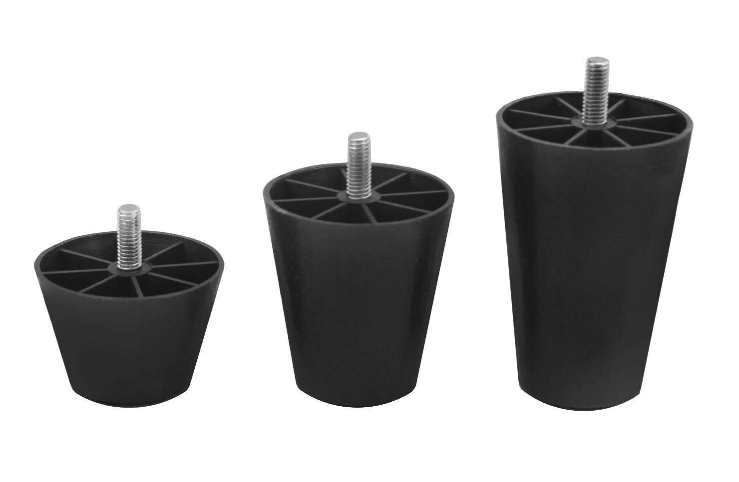 Kunststoff Möbelfuß Möbelfüße Plastikfuß Plastikfüße Stellfuß Stellfüße Schwarz 65mm
