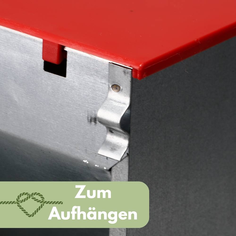 2er Set Hühner Futterautomat Futterspender Hühnerstall Kaninchen Futterautomat Geflügel Futterspender Futtertrog mit Deckel Futterspender Metall Ka