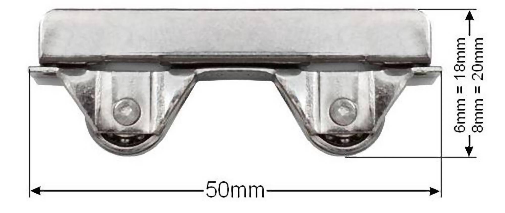 Laufwagen Glasschiebetür Glastür Laufschiene Bodenschiene Schiebetür Laufrolle 8mm