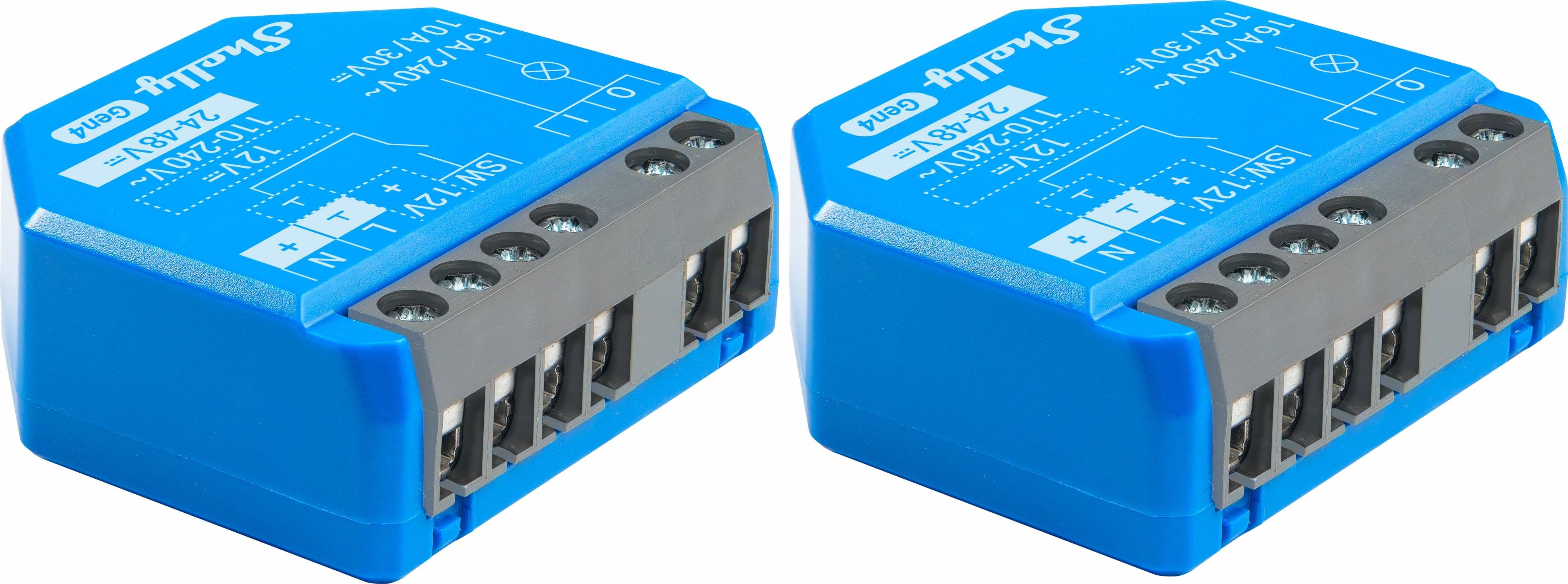 SHELLY Relais 1 Gen4, 16 A, WLAN, Bluetooth, blau, 2 Stück