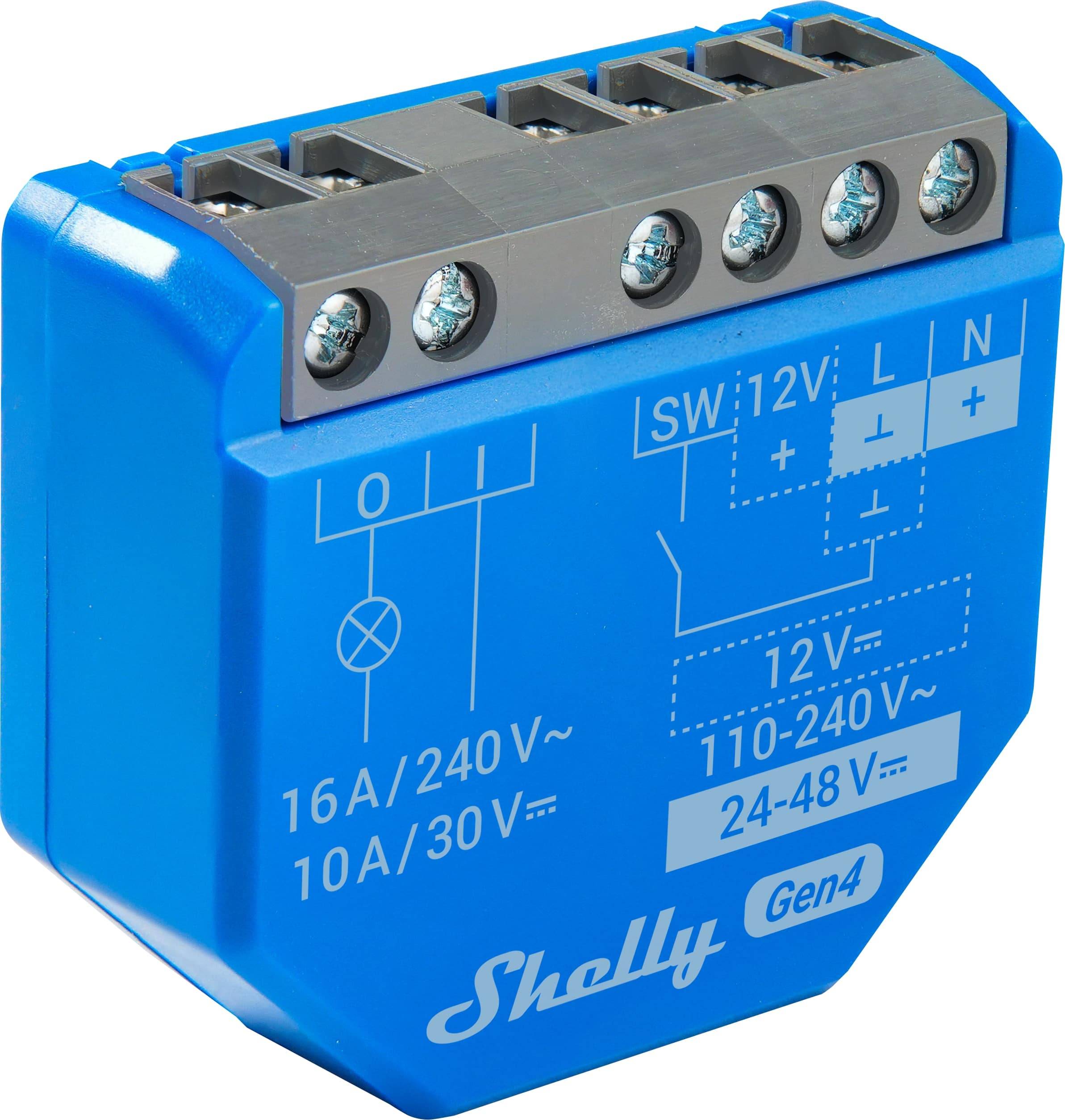 SHELLY Relais 1 Gen4, 16 A, WLAN, Bluetooth, blau, 2 Stück