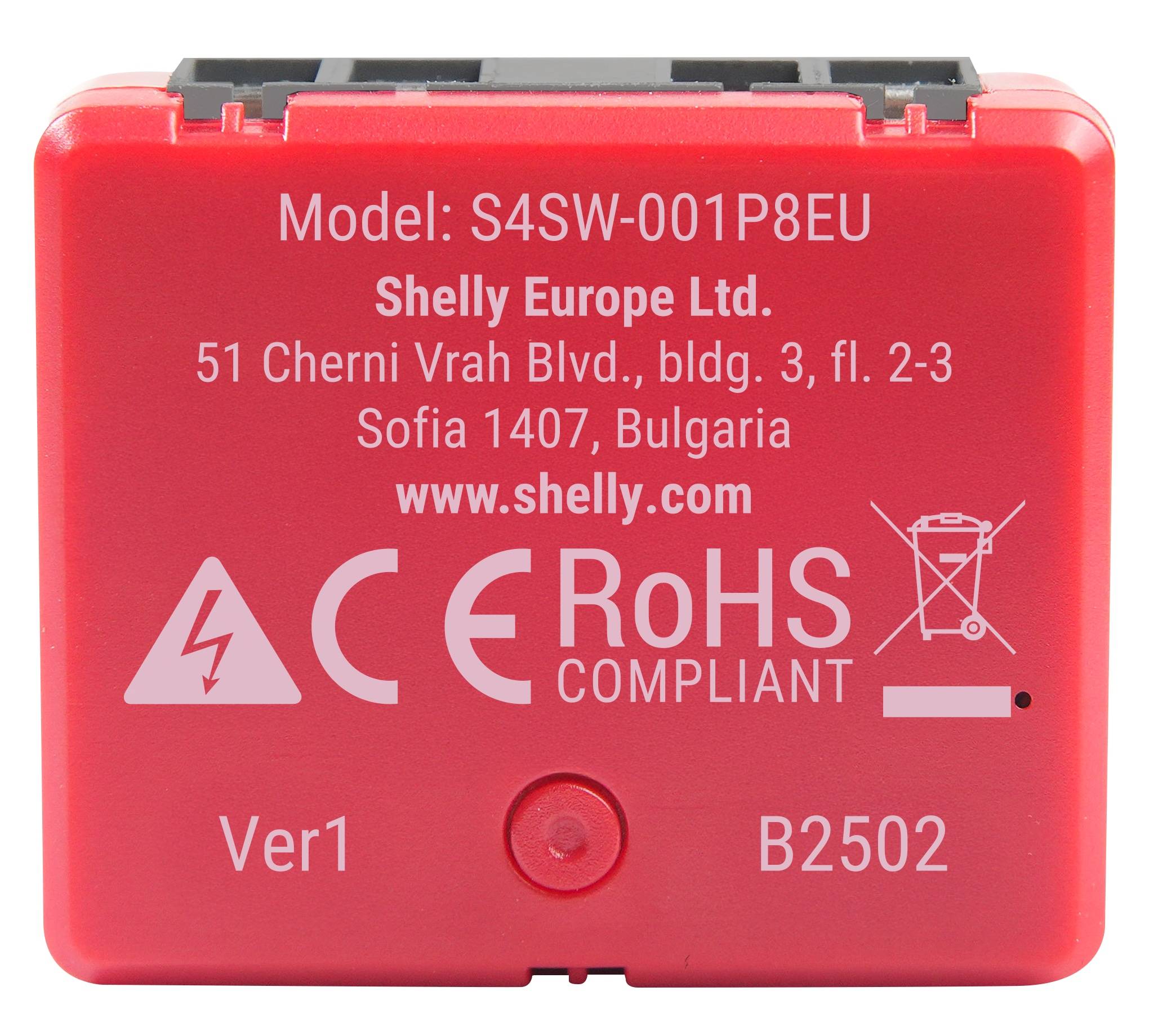 SHELLY Relais 1PM Mini Gen4, 8 A, WLAN, Bluetooth, rot, 4 Stück