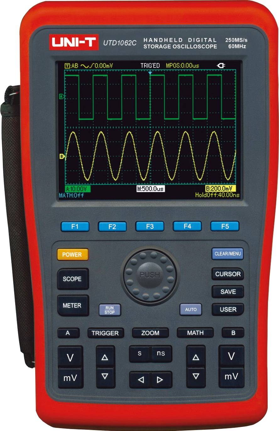 UNI-T Handheld-Oszilloskop, UTD1062C, 60 MHz, 2 Kanal, 250 MSa/s