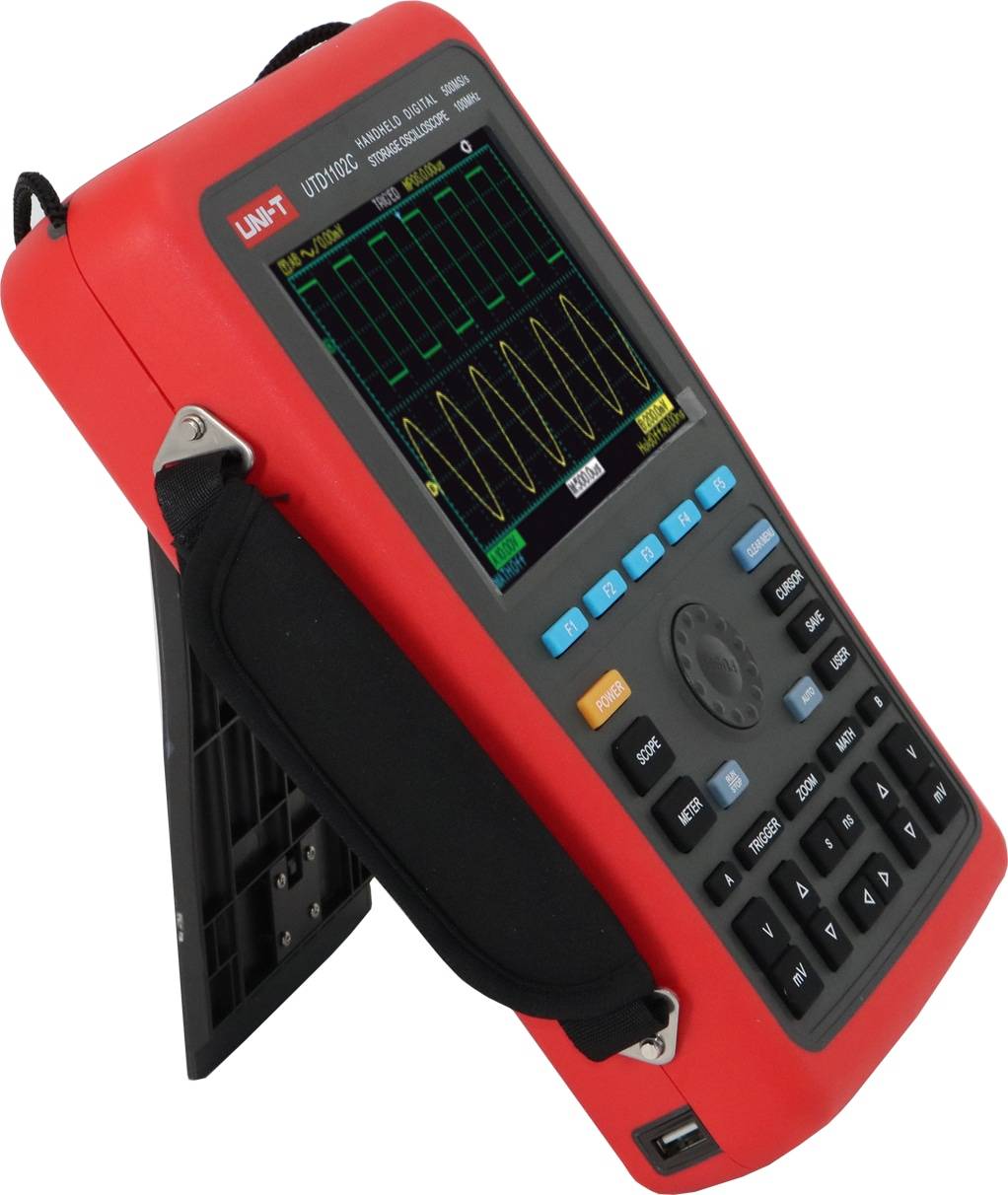 UNI-T Handheld-Oszilloskop, UTD1102C, 100 MHz, 2 Kanal, 500 MSa/s