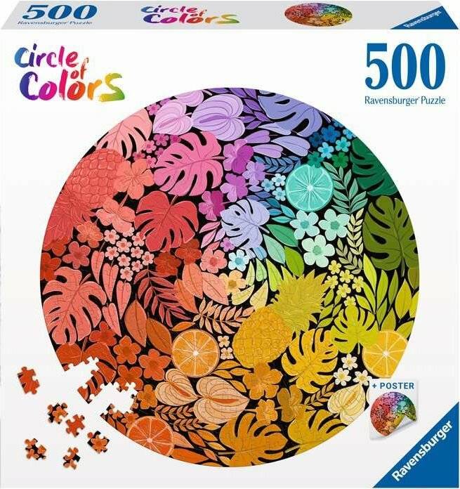 RAVENSBURGER Rundpuzzle Circle of Colours: Tropical 500 Teile