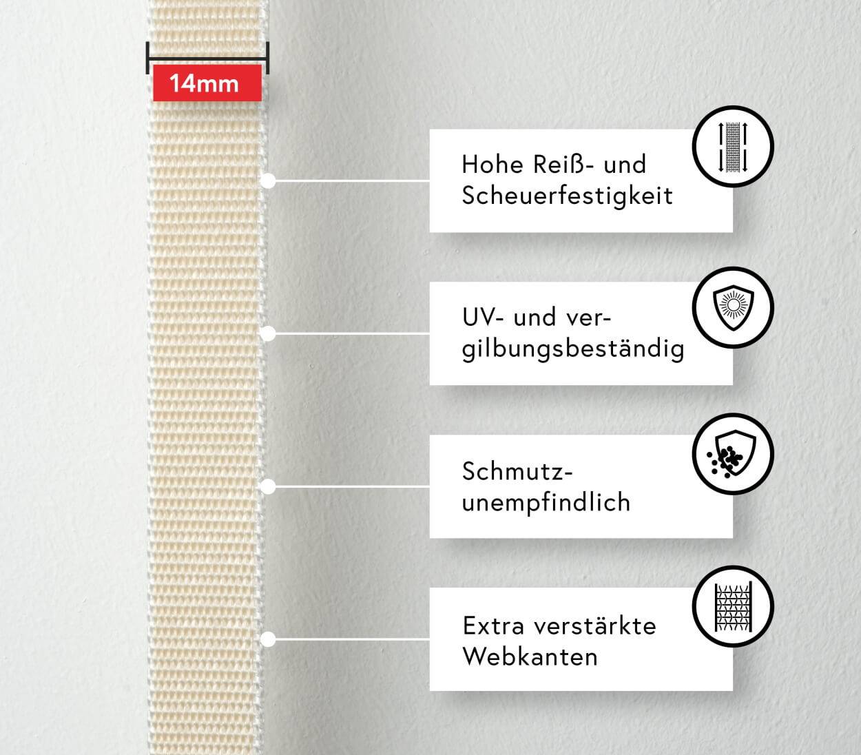 BAUHELD 6m Rollladengurt 14mm Beige