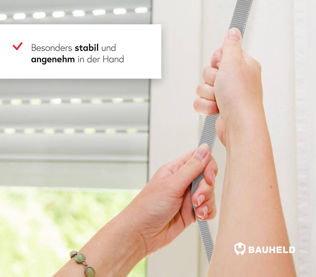 BAUHELD 50m Rollladengurt 18mm Grau