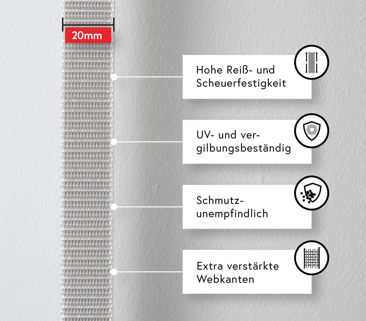 BAUHELD 6m Rollladengurt 20mm Grau