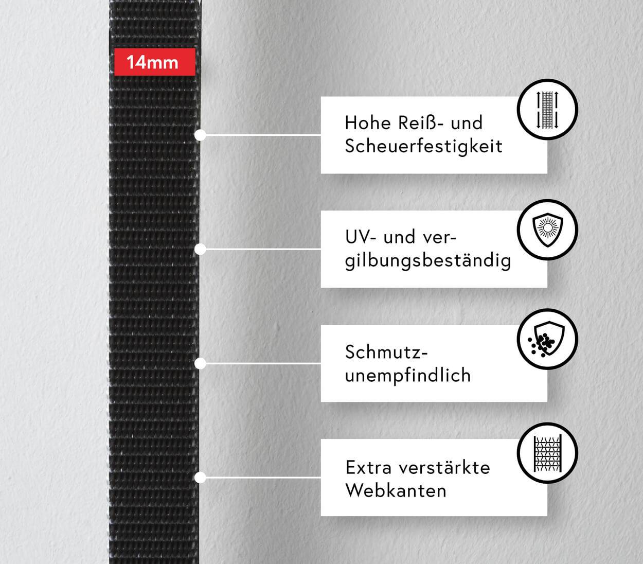 BAUHELD 50m Rollladengurt 14mm Schwarz