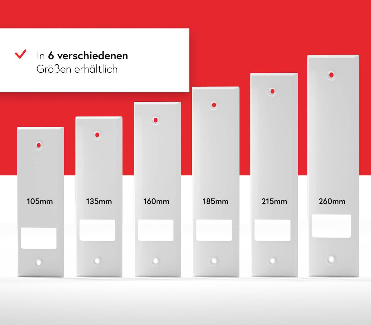 BAUHELD Rollladen Gurtwickler Abdeckplatte 135mm 6 Stück