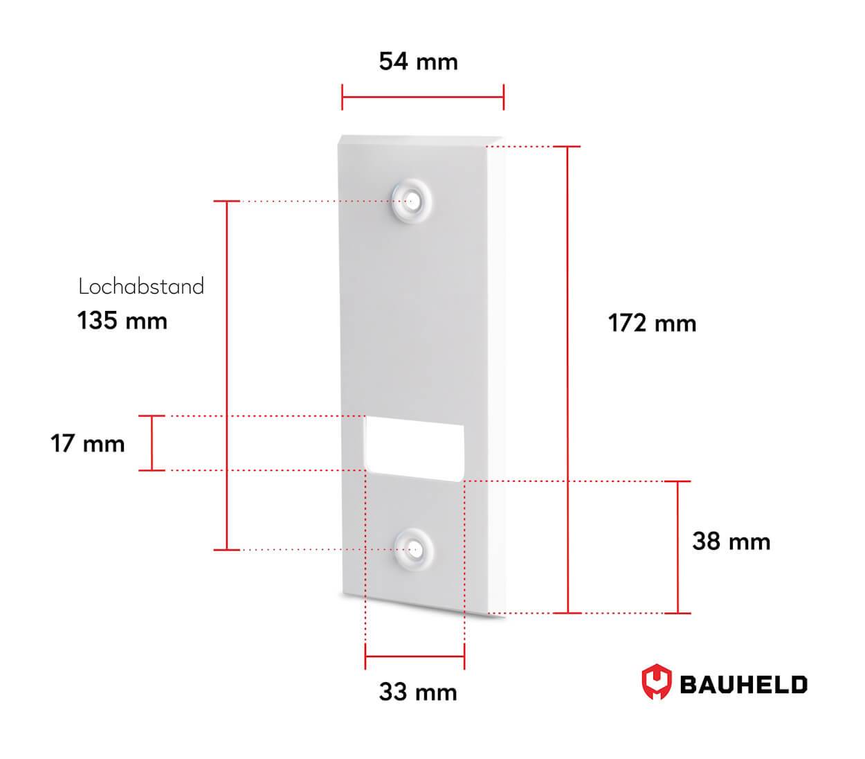BAUHELD Rollladen Gurtwickler Abdeckplatte 135mm 6 Stück