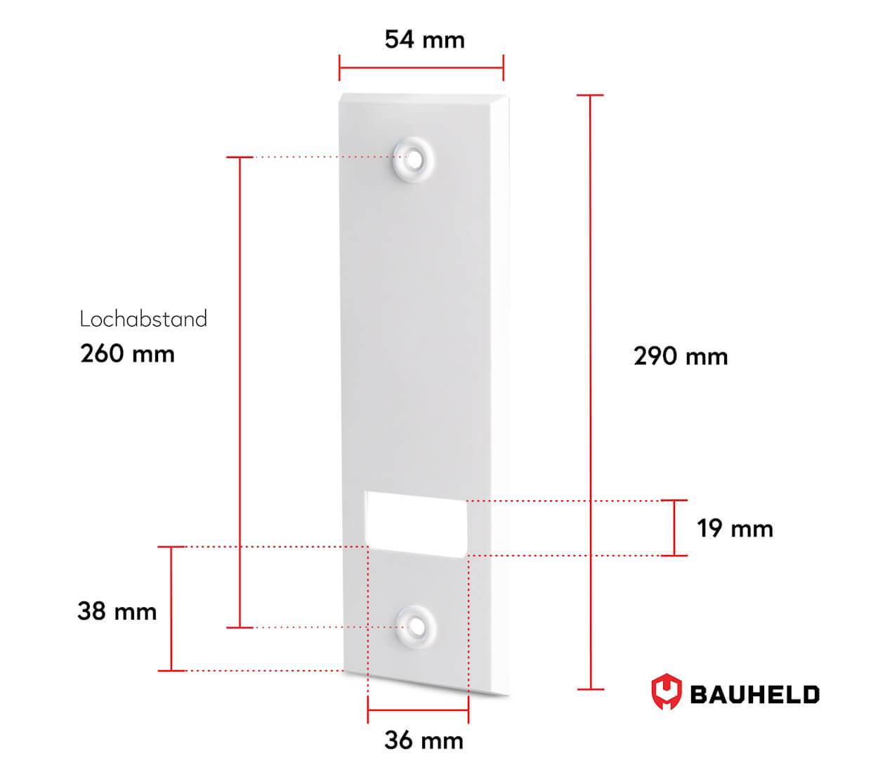 BAUHELD Rollladen Gurtwickler Abdeckplatte 260mm 6 Stück