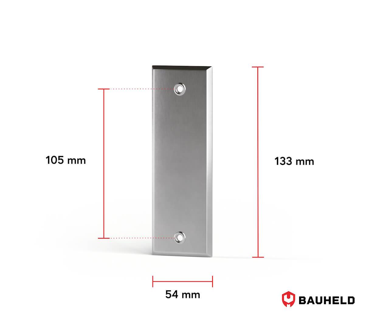 BAUHELD Metall Gurtwickler Abdeckplatte 105mm Geschlossen Verchromt