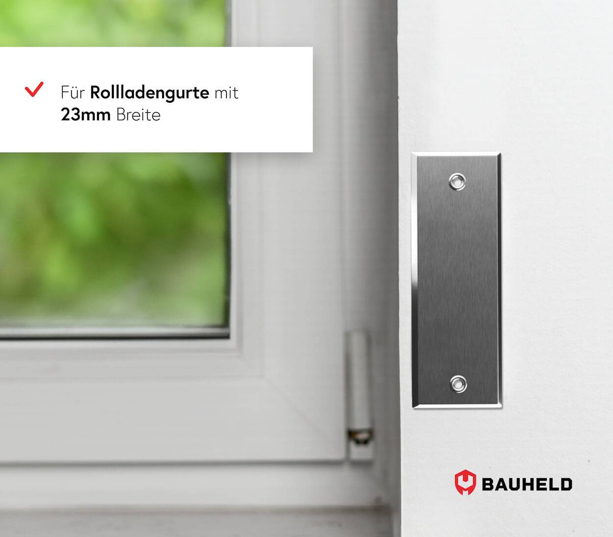 BAUHELD Metall Gurtwickler Abdeckplatte 215mm Geschlossen Verchromt