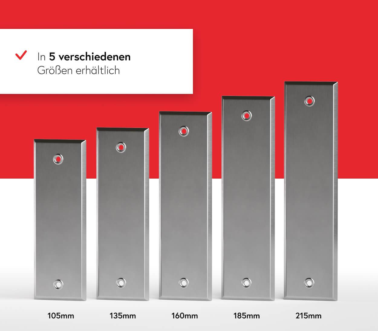 BAUHELD Metall Gurtwickler Abdeckplatte 185mm Geschlossen Verchromt