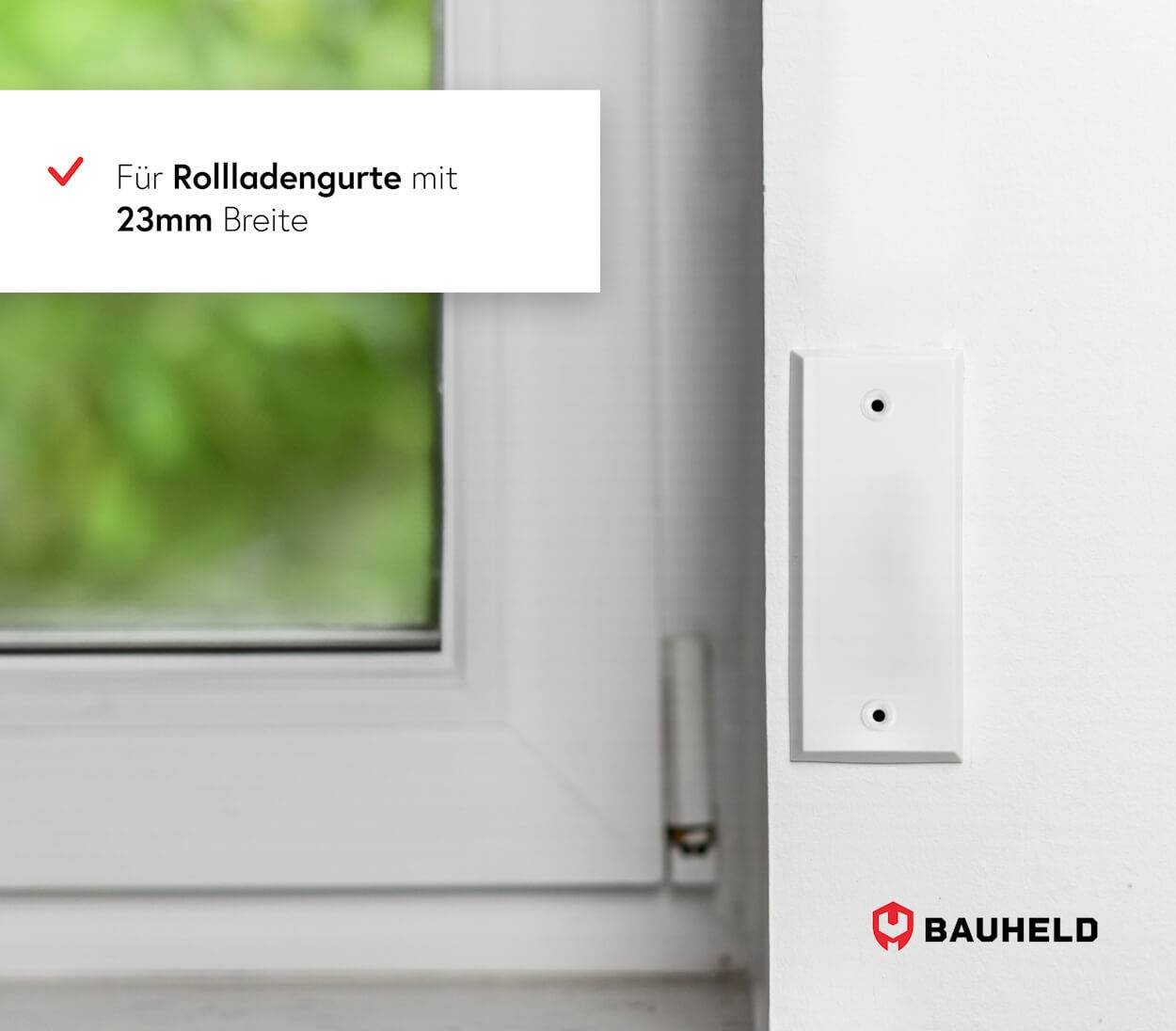 BAUHELD Metall Gurtwickler Abdeckplatte 135mm Geschlossen Beschichtet