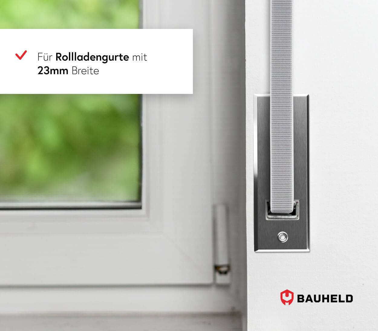 BAUHELD Metall Gurtwickler Abdeckplatte 105mm Offen Verchromt