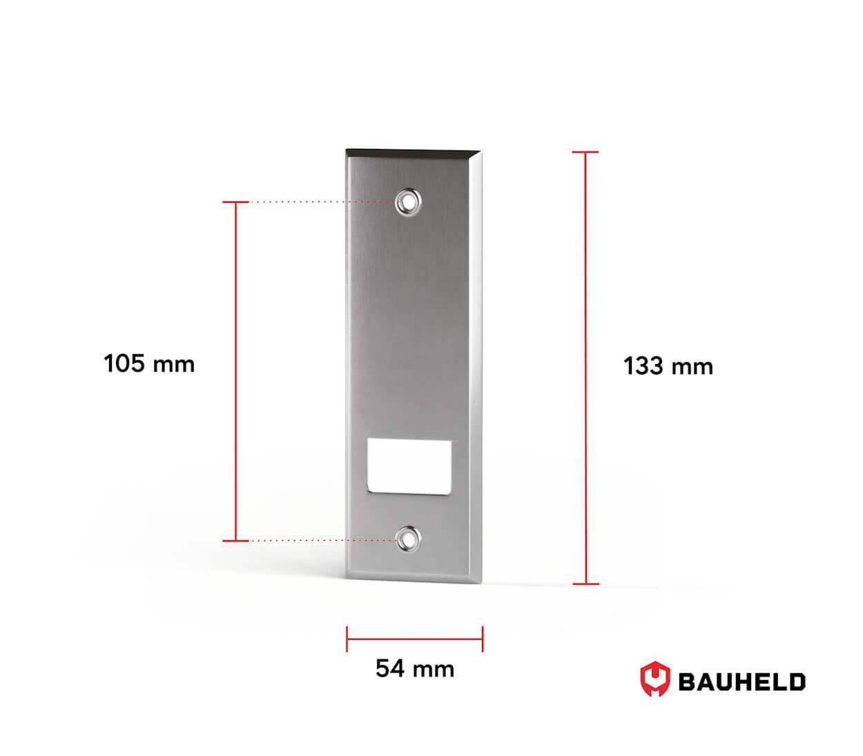 BAUHELD Metall Gurtwickler Abdeckplatte 105mm Offen Verchromt