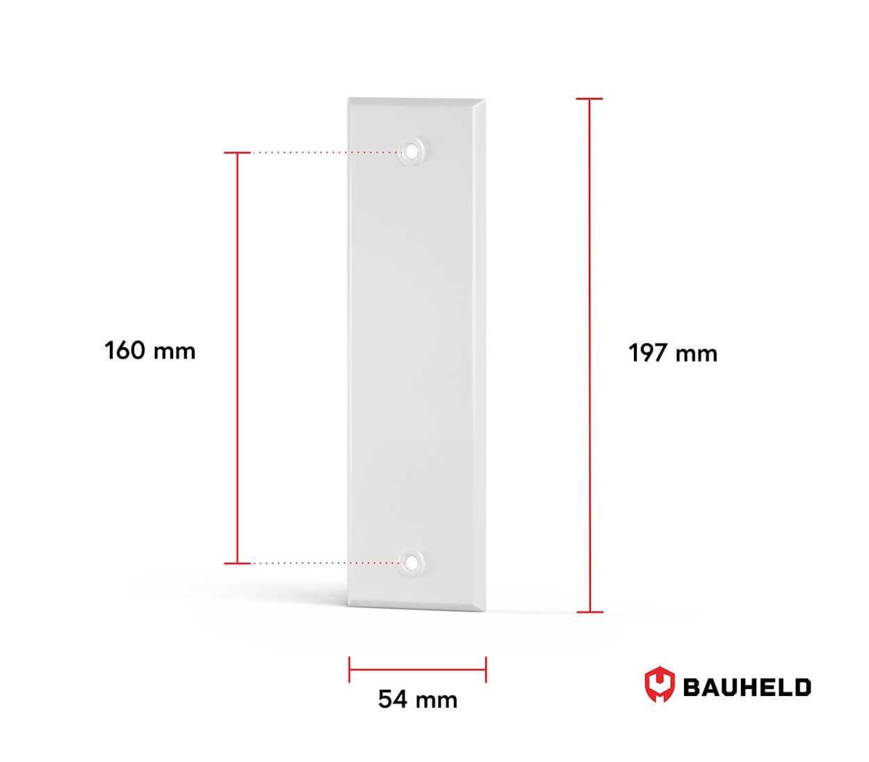 BAUHELD Metall Gurtwickler Abdeckplatte 160mm Geschlossen Beschichtet