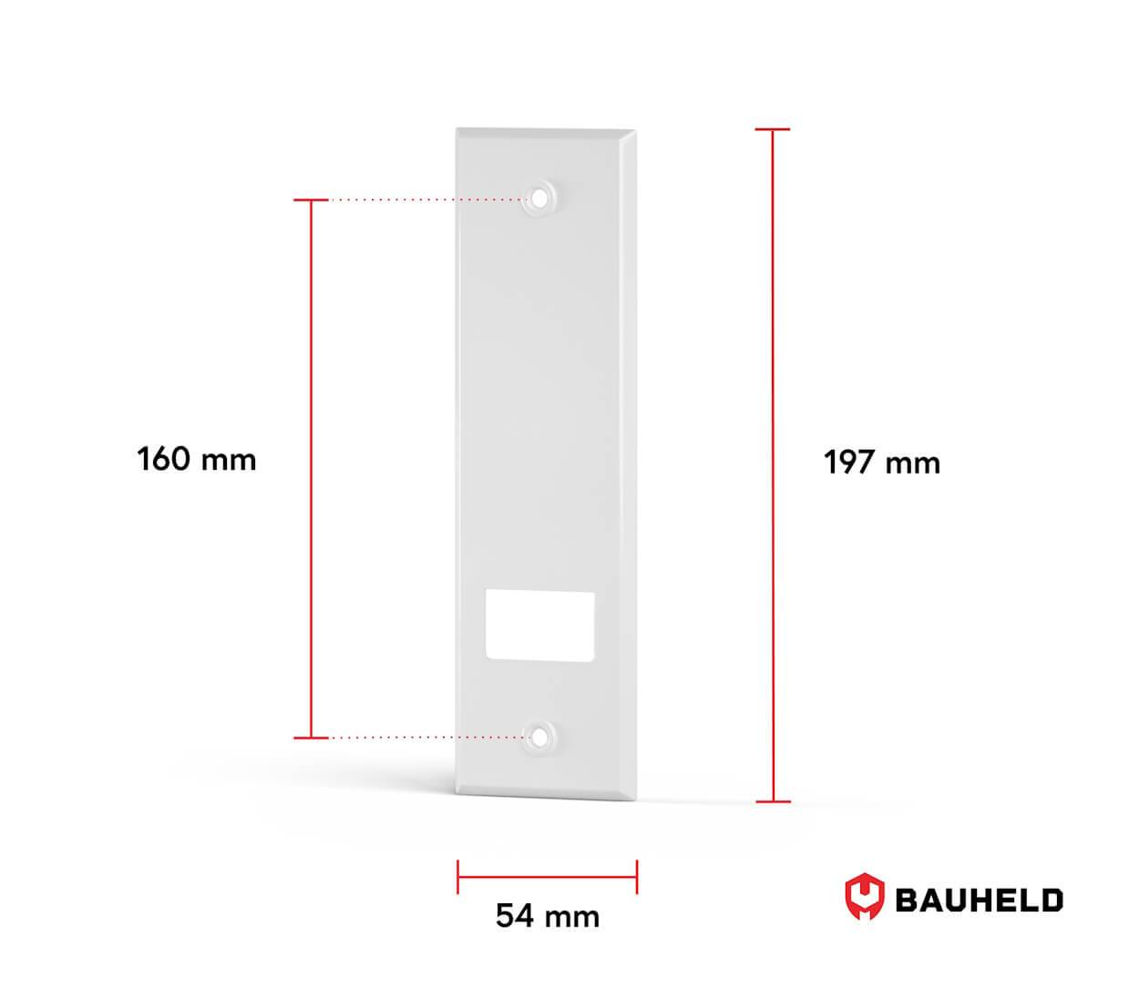 BAUHELD Metall Gurtwickler Abdeckplatte 160mm Offen Beschichtet