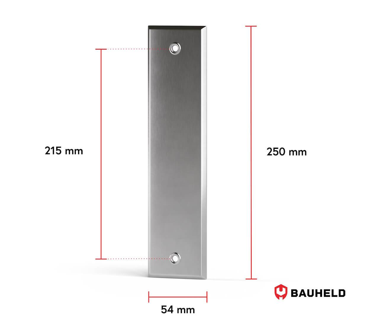 BAUHELD Metall Gurtwickler Abdeckplatte 215mm Geschlossen Verchromt