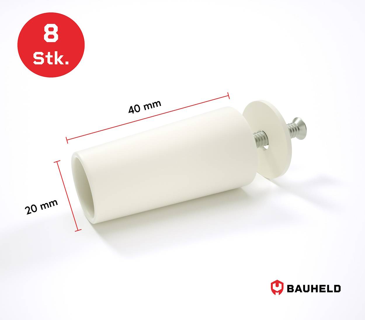 BAUHELD Rollladenstopper 40mm Beige Offen 8 Stück
