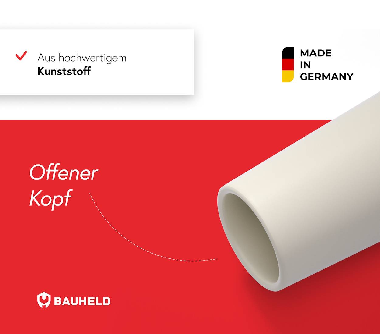 BAUHELD Rollladenstopper 40mm Beige Offen 8 Stück