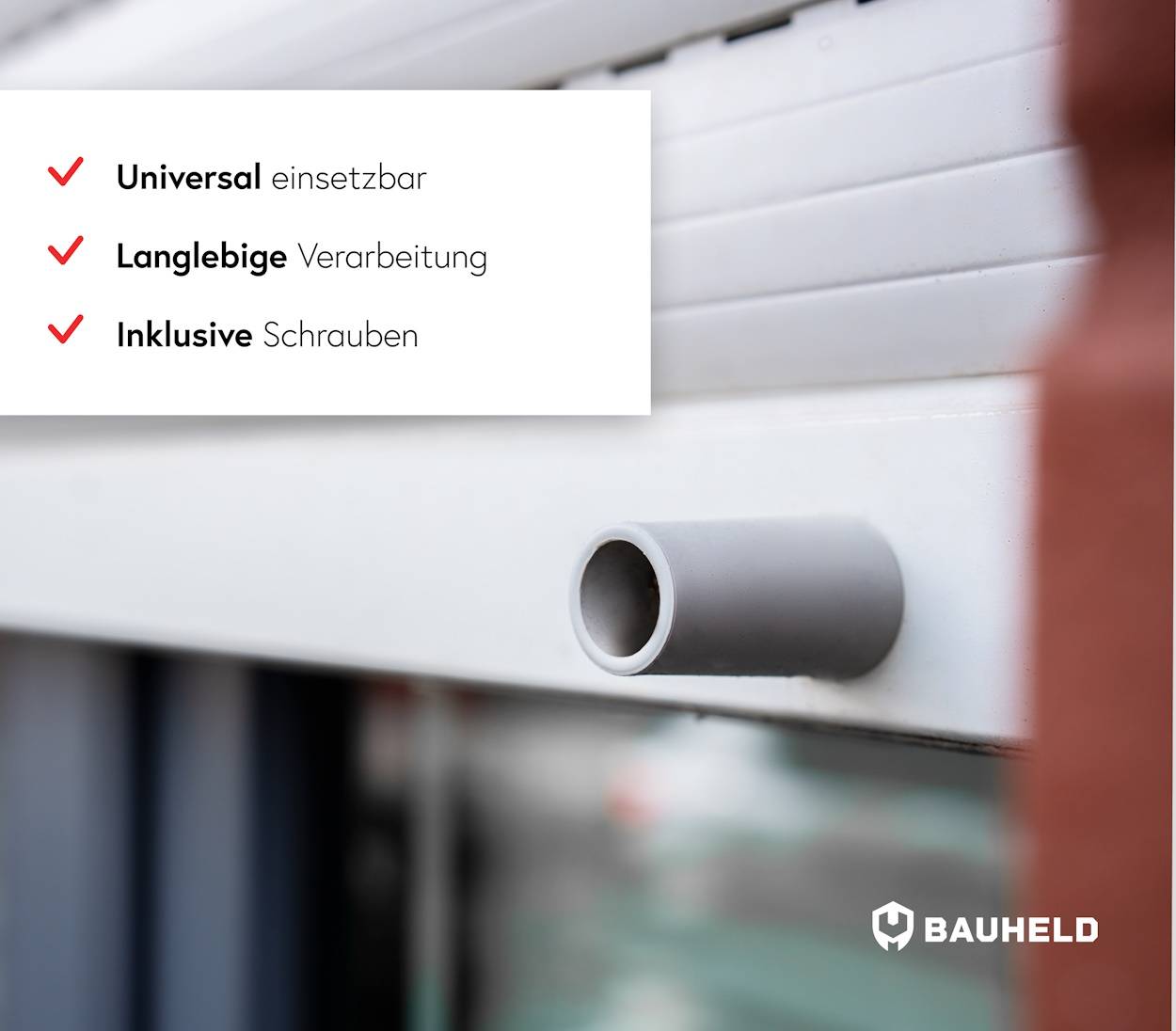 BAUHELD Rollladenstopper 40mm Hellgrau Offen 8 Stück