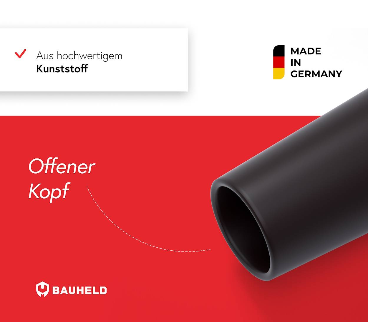 BAUHELD Rollladenstopper 40mm Braun Offen 8 Stück