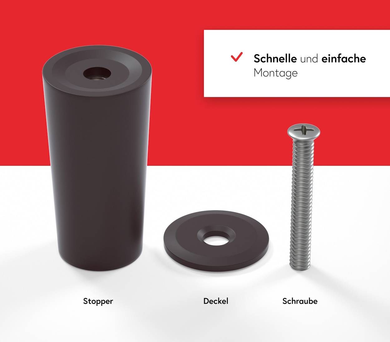 BAUHELD Rollladenstopper 40mm Braun Offen 8 Stück