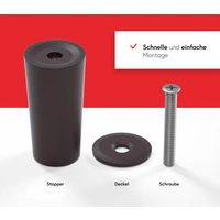 BAUHELD Rollladenstopper 40mm Braun Offen 8 Stück BAUHELD Rollladenstopper 40mm Braun Offen 8 Stück