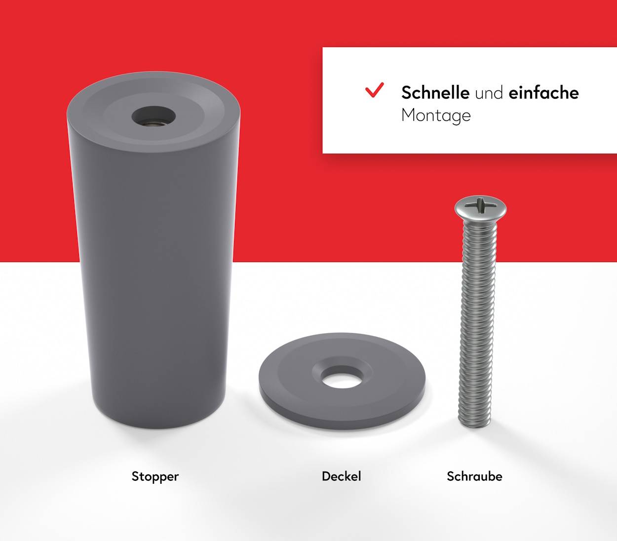 BAUHELD Rollladenstopper 40mm Grau Offen 8 Stück