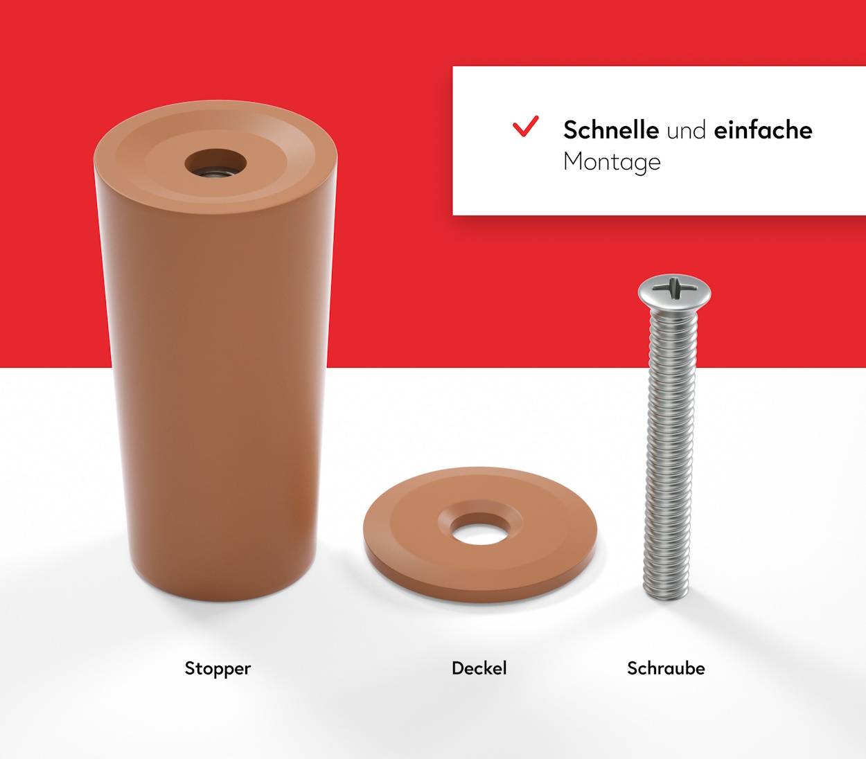 BAUHELD Rollladenstopper 40mm Hellbraun Offen 8 Stück